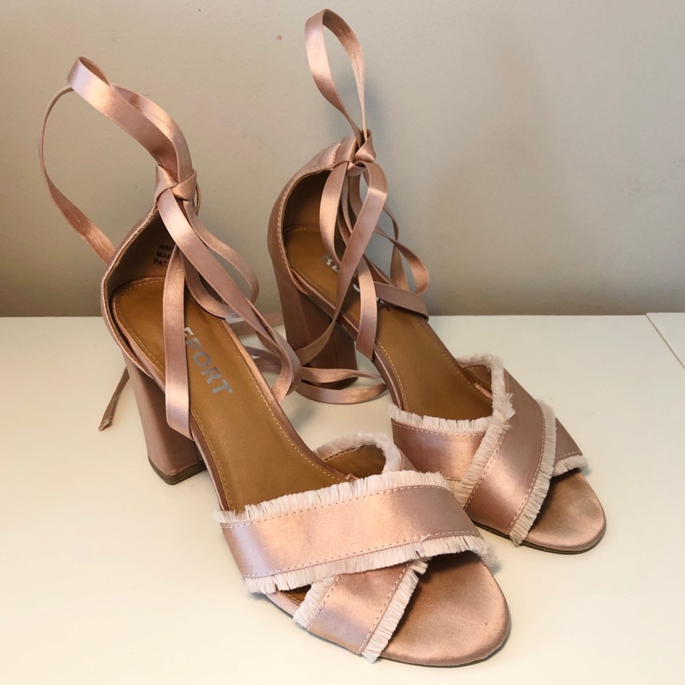 Ballerina Pink Lace Up Heels